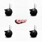 Service Caster 2'' Black Metal Hood Twin Caster Locking Nylon Wheel 5/16 Thread Stem, 4PK SCC-TS02S50D-NYS-FB-B-5161810-4 - alternate 4